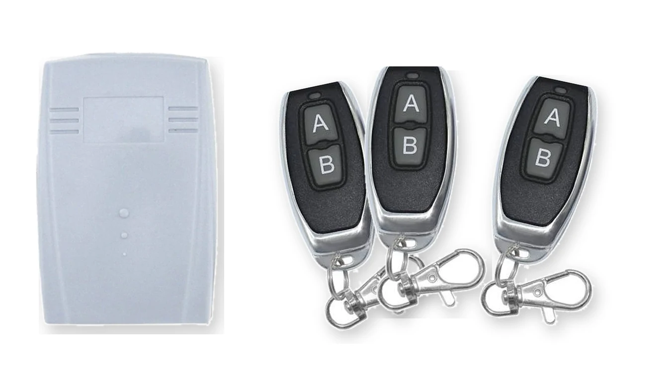 Universal remote kit: 3 remotes + 2-channel receiver
